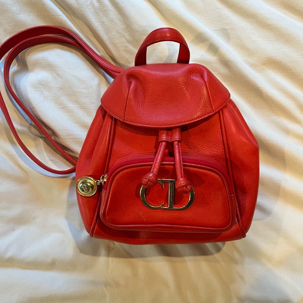 Vintage Dior Red Backpack